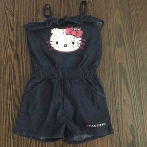 3T Hello Kitty denim romper